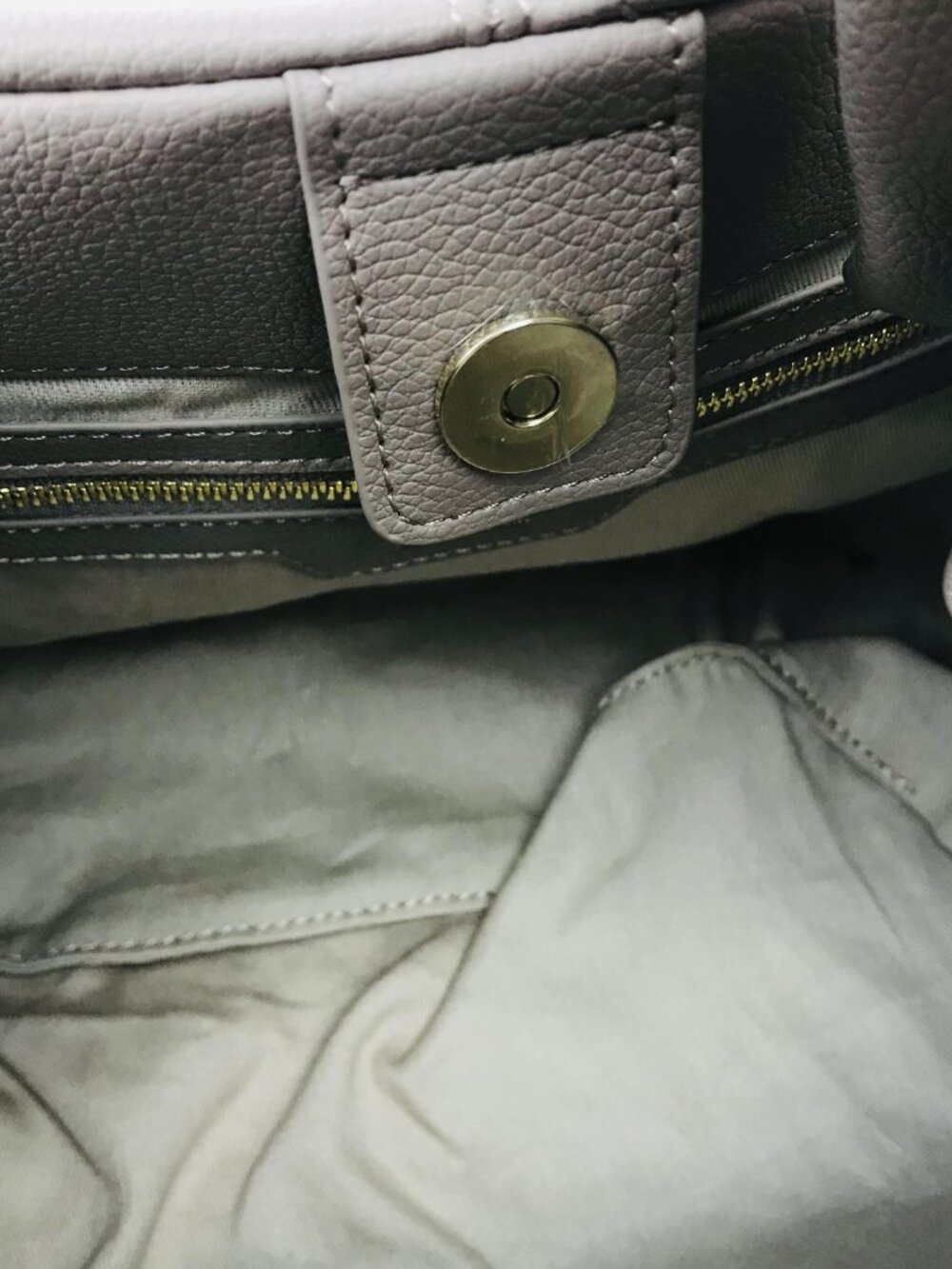 Polene Taupe Pebbled Leather Top-Handle Tote - Picture 9 of 12